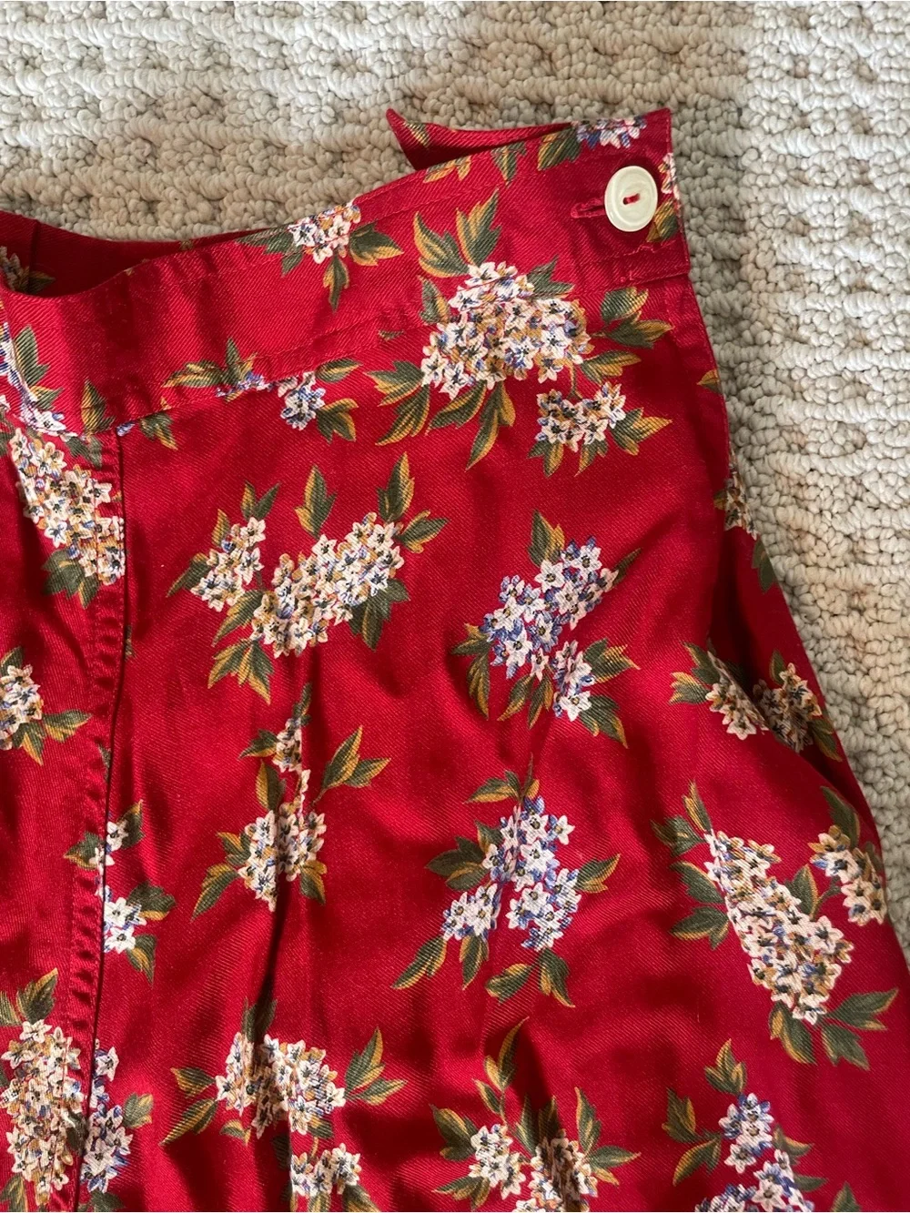 Red Floral A-Line Maxi Skirt - size 4